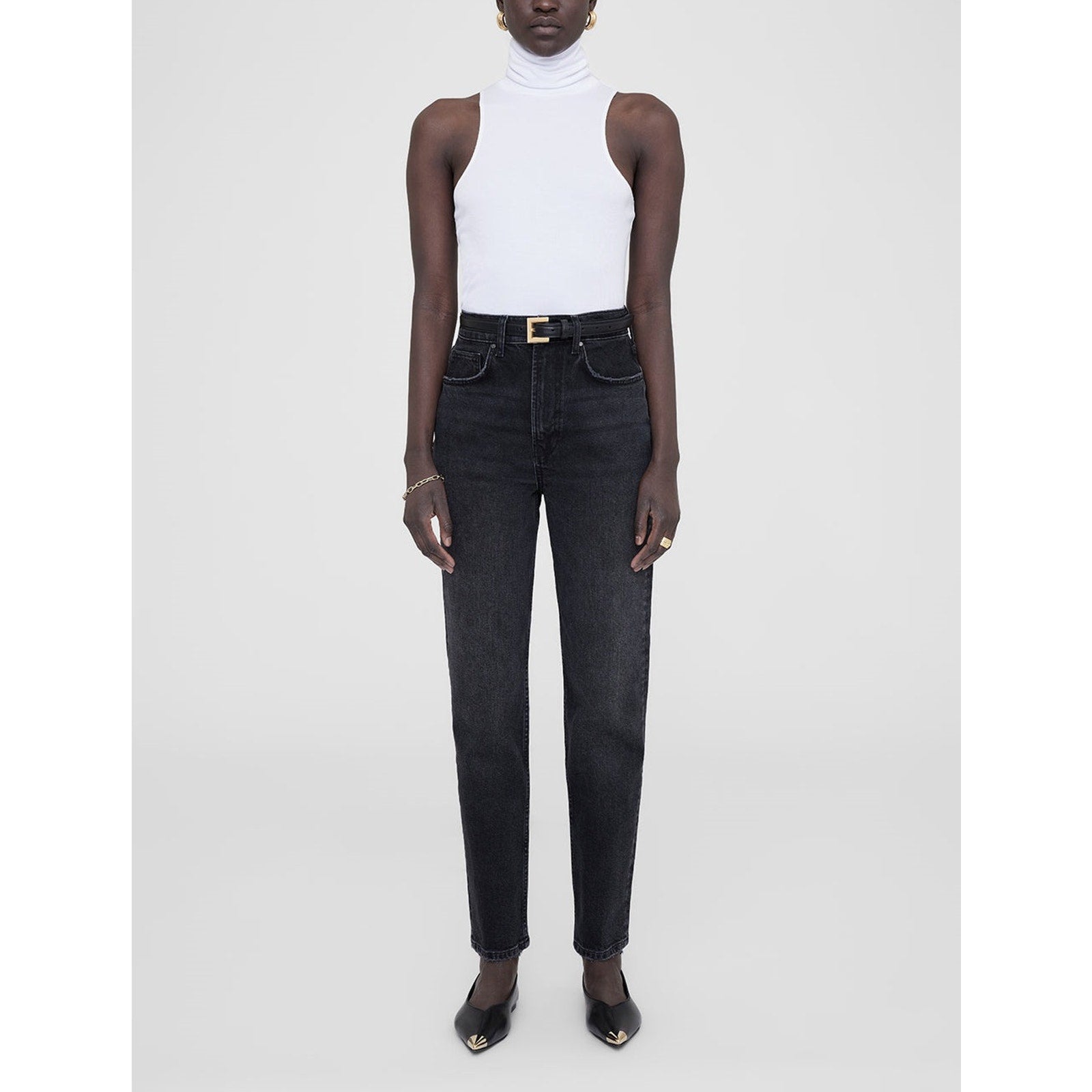 Anine Bing 'Bry' Black Cotton Jean Size 26
