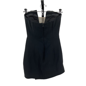David Koma Sleek Black V Cut Asymmetric Mini Dress Size Uk 8 / 4 US