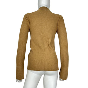 Frame Slim Brown Button Front Cardigan Sweater Size S