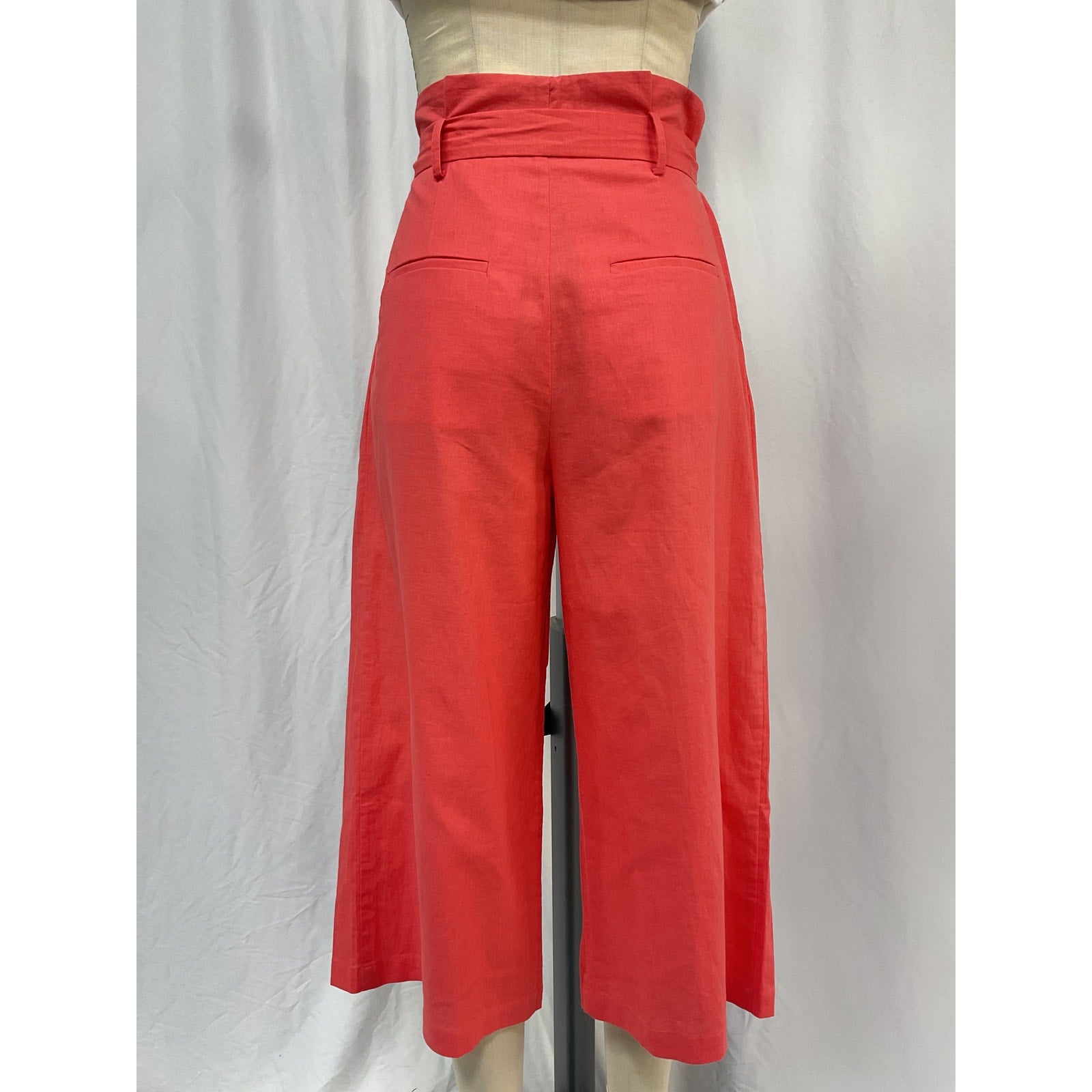 Lpa Wide Leg Paperbag Red Cotton Pant Size S