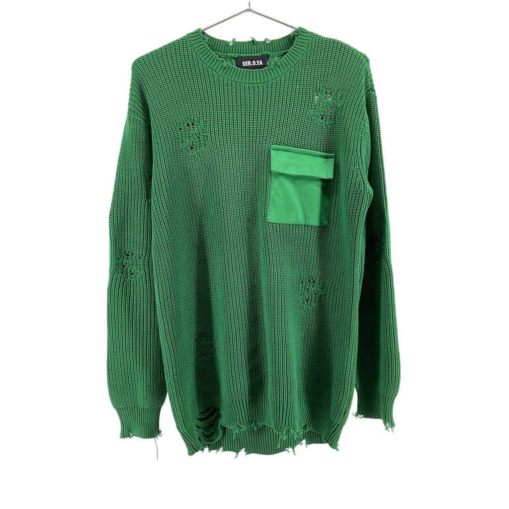 Ser.O.Ya 'Devin' Green Cotton Sweater Size S