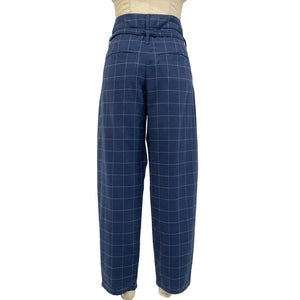 Marissa Webb Windowpane Blue Syd Balloon Pants Size 4