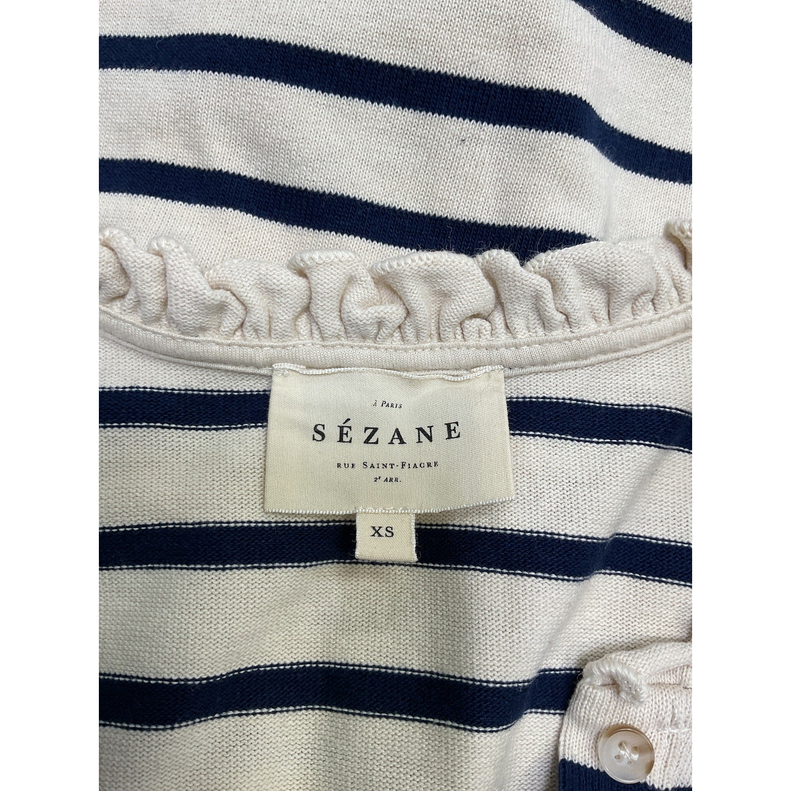 S�zane 'Ga�l' White Marini�re Sweater Size XS