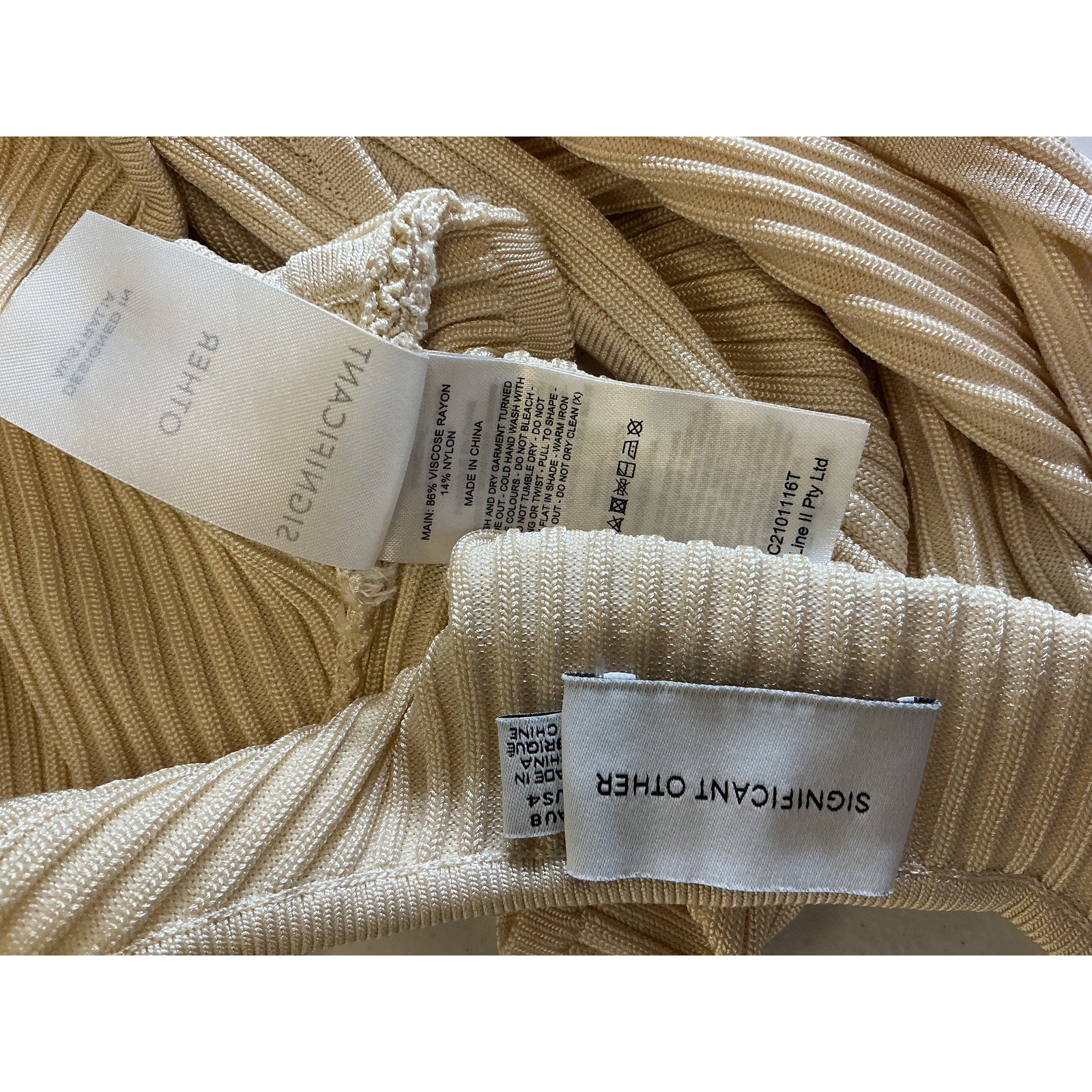 Significant Other 'Abbie' Beige Viscose Rib Knit Wrap Tank Top Size 4