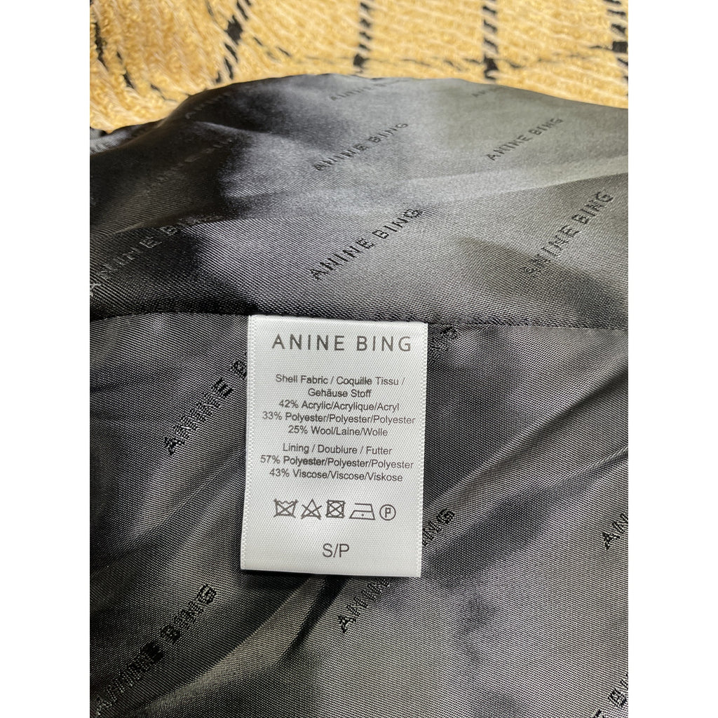 Anine Bing 'Kaia' Tan Acrylic Blazer Size S