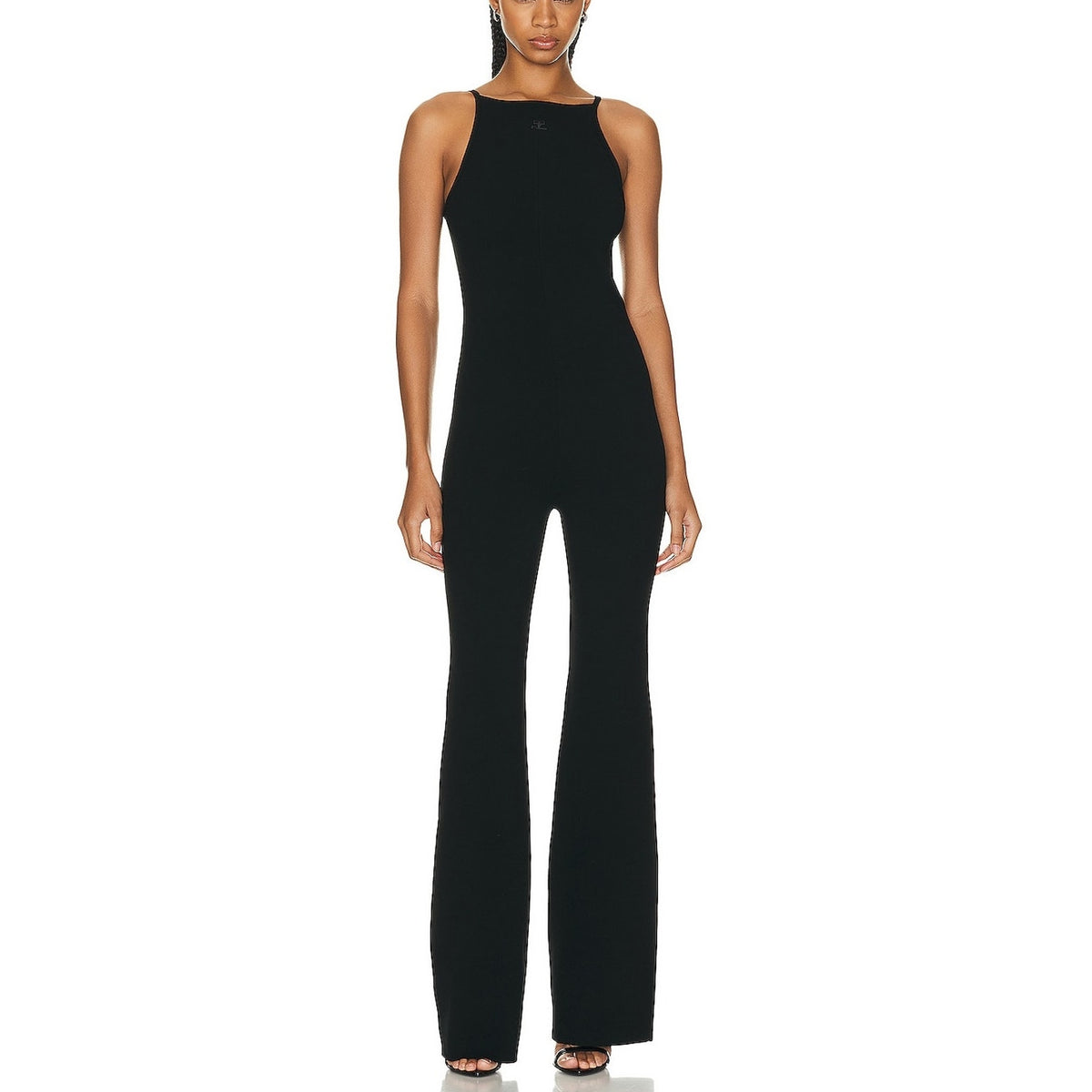 Courrèges Sleek Black Milano Knit Jumpsuit Size M