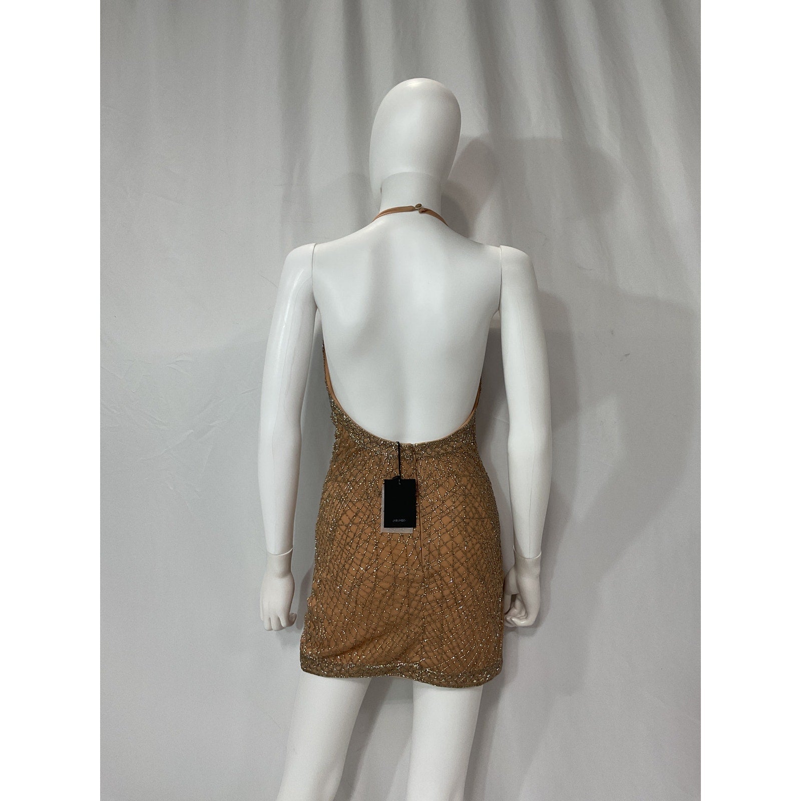 X By Nbd 'Rischa' Gold Halter Neck Dress Size XS - NWT