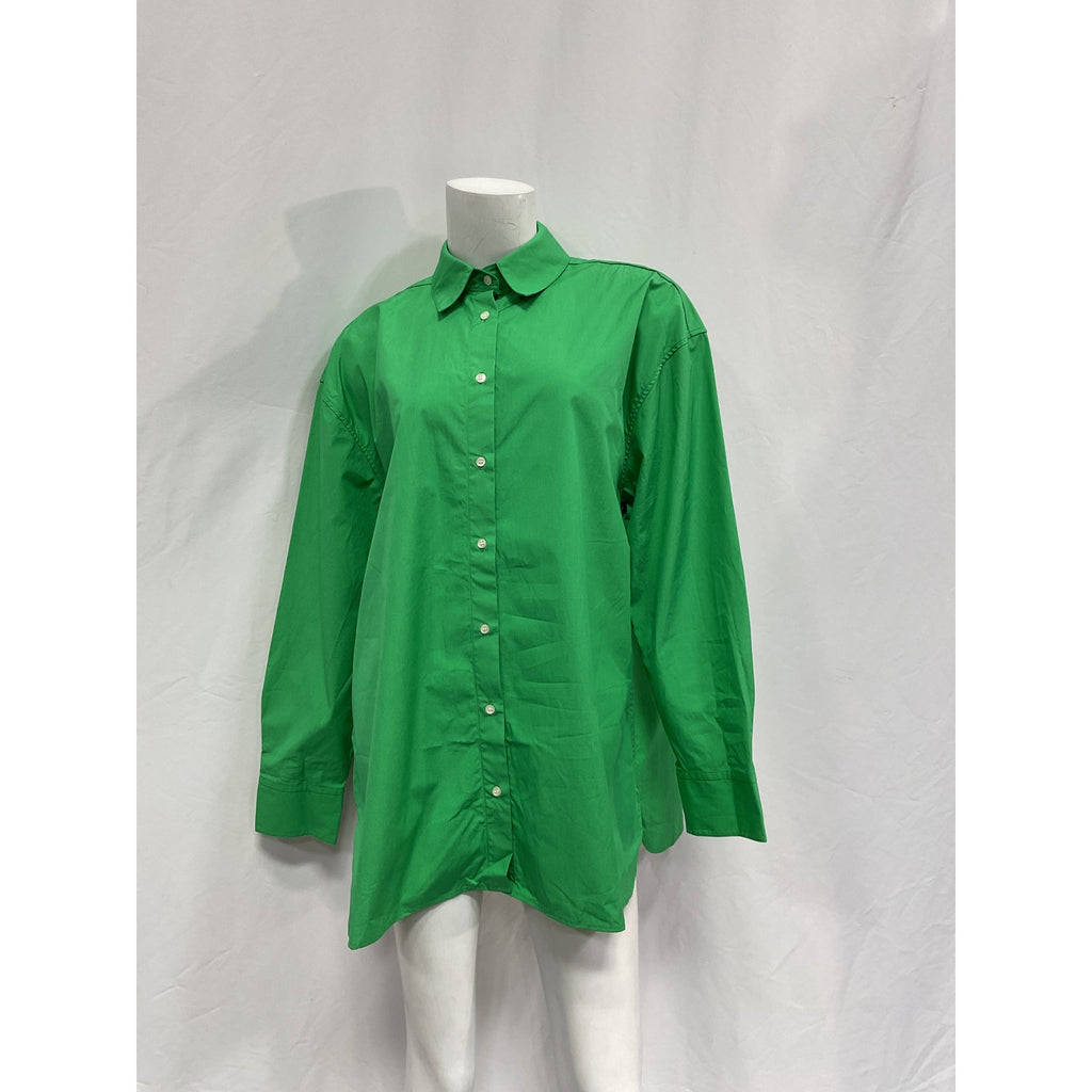 Loulou Studio 'Espanto' Green Cotton Shirt Size XS