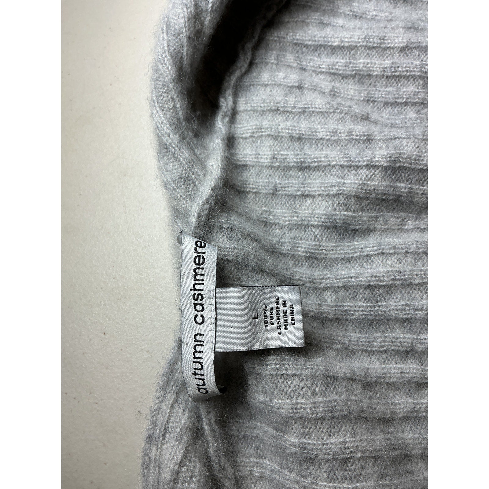Autumn Cashmere Grey Cashmere Tie Front Rib Cardigan Size L