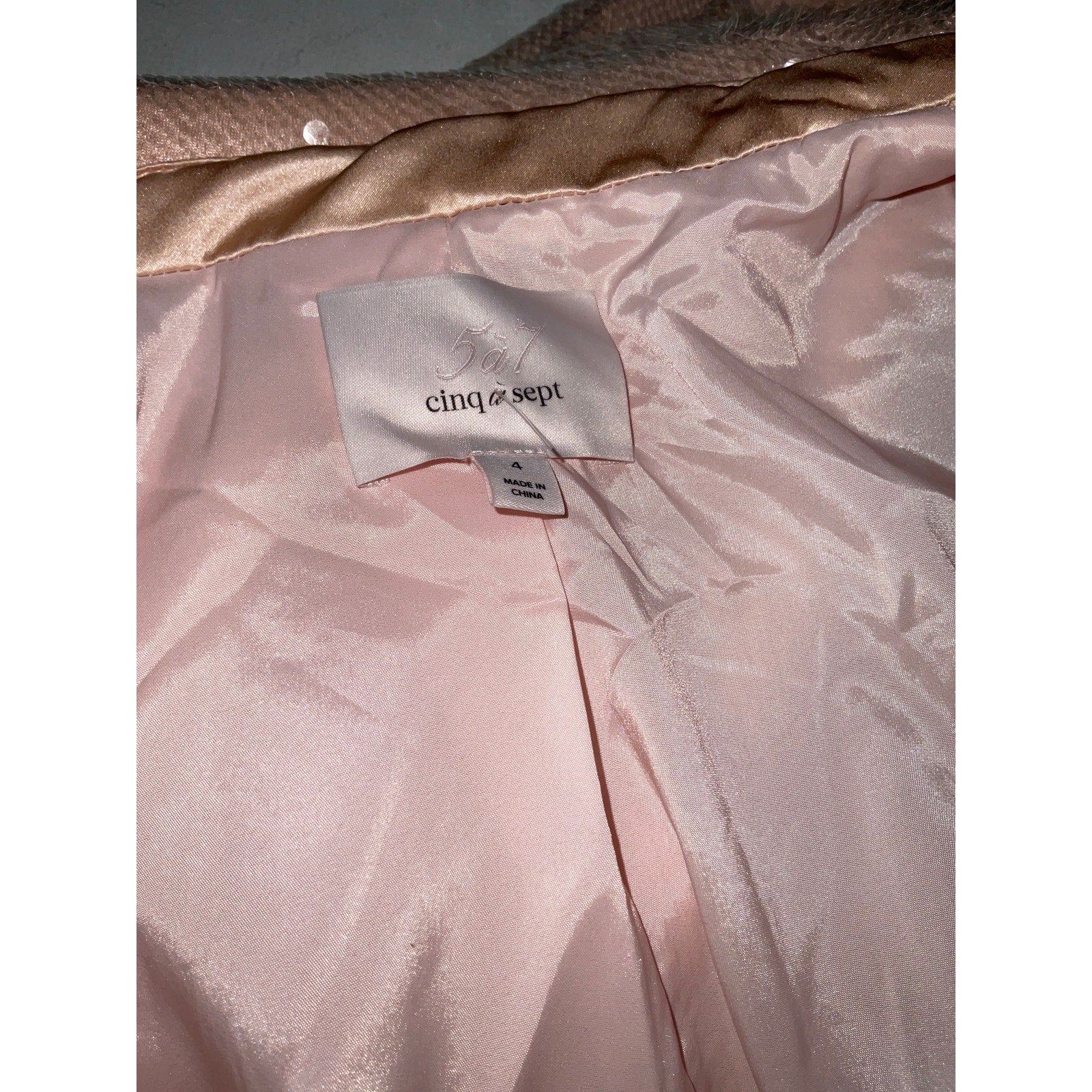 Cinq A Sept 'Kimmi' Pink Polyester Sequin Blazer Size 4