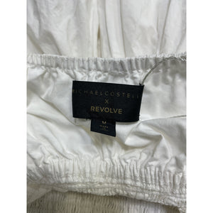 Michael Costello Ruffled White Ayah Mini Dress Size M