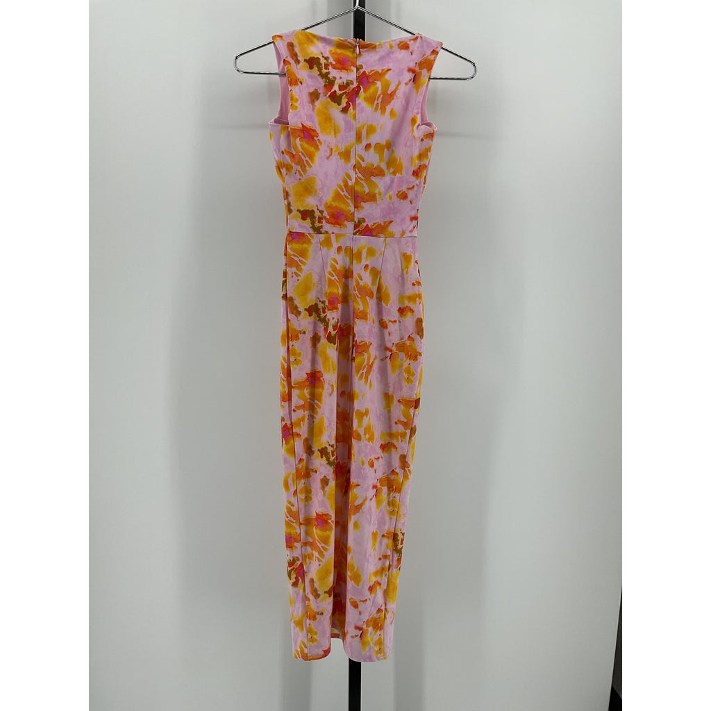 Alex Perry 'Claret' Pink Polyamide Tie-Dye Stretch-Jersey Midi Dress Size 8 - NWT