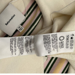 Reformation Striped Multicolor Hadley Polo Sweater Dress Size XS
