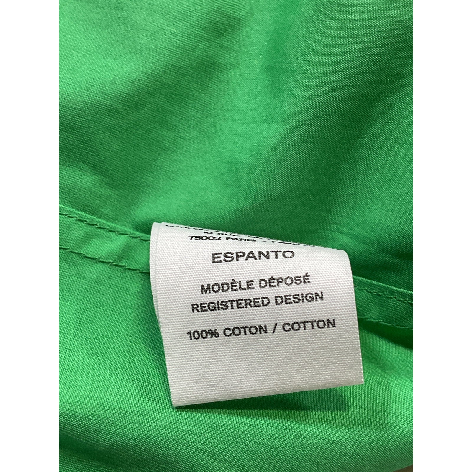 Loulou Studio 'Espanto' Green Poplin Shirt Size S