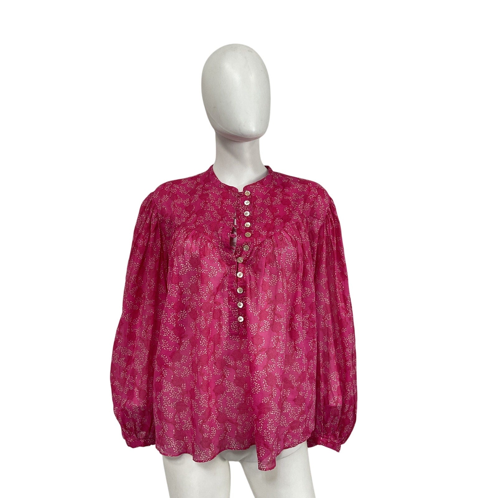 Isabel Marant 'Salika' Pink Cotton Long Sleeve Blouse Size 40