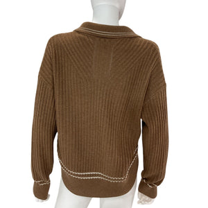 Rag & Bone Ribbed Camel Monti Polo Sweater Size S