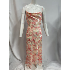 Astr The Label 'Gaia' Pink Jacquard Floral Print Dress Size L