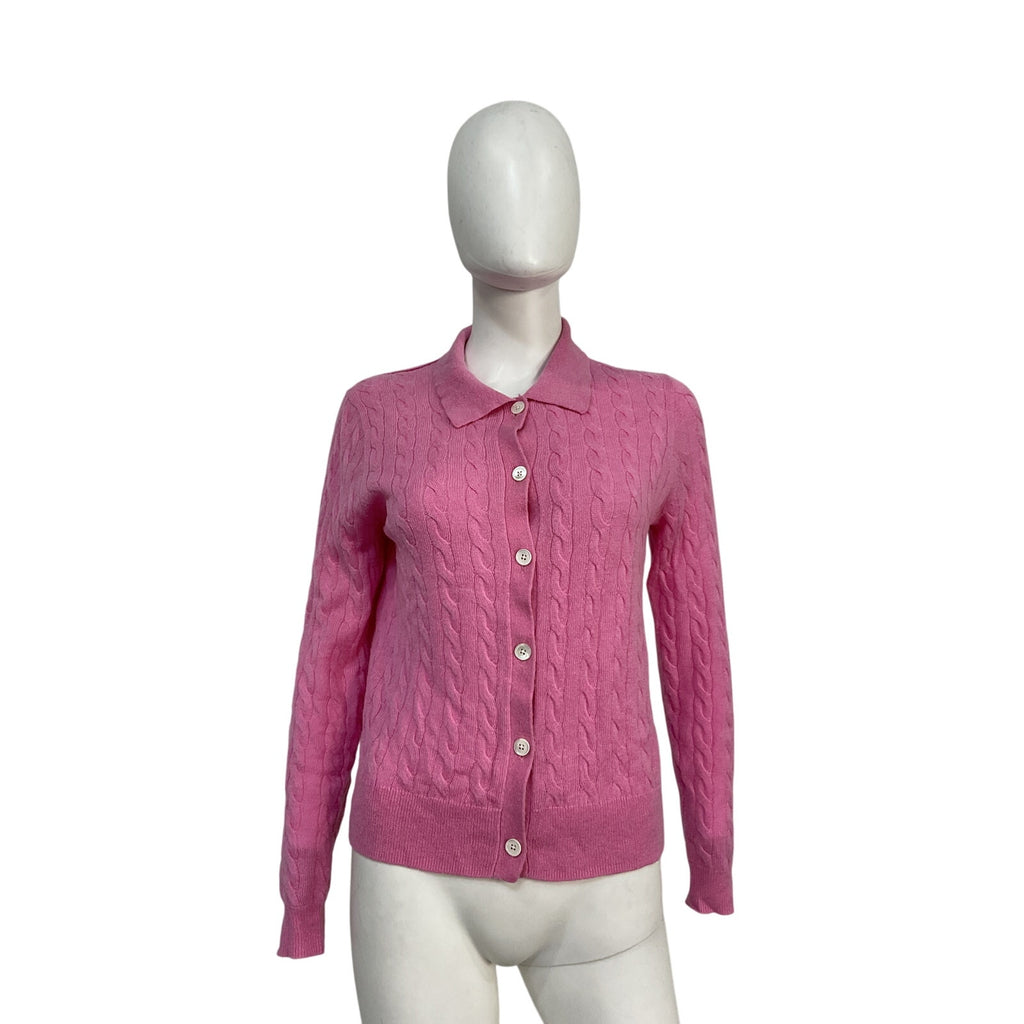 Alex Mill 'Mini' Pink Polyamide Cable Cardigan Size S