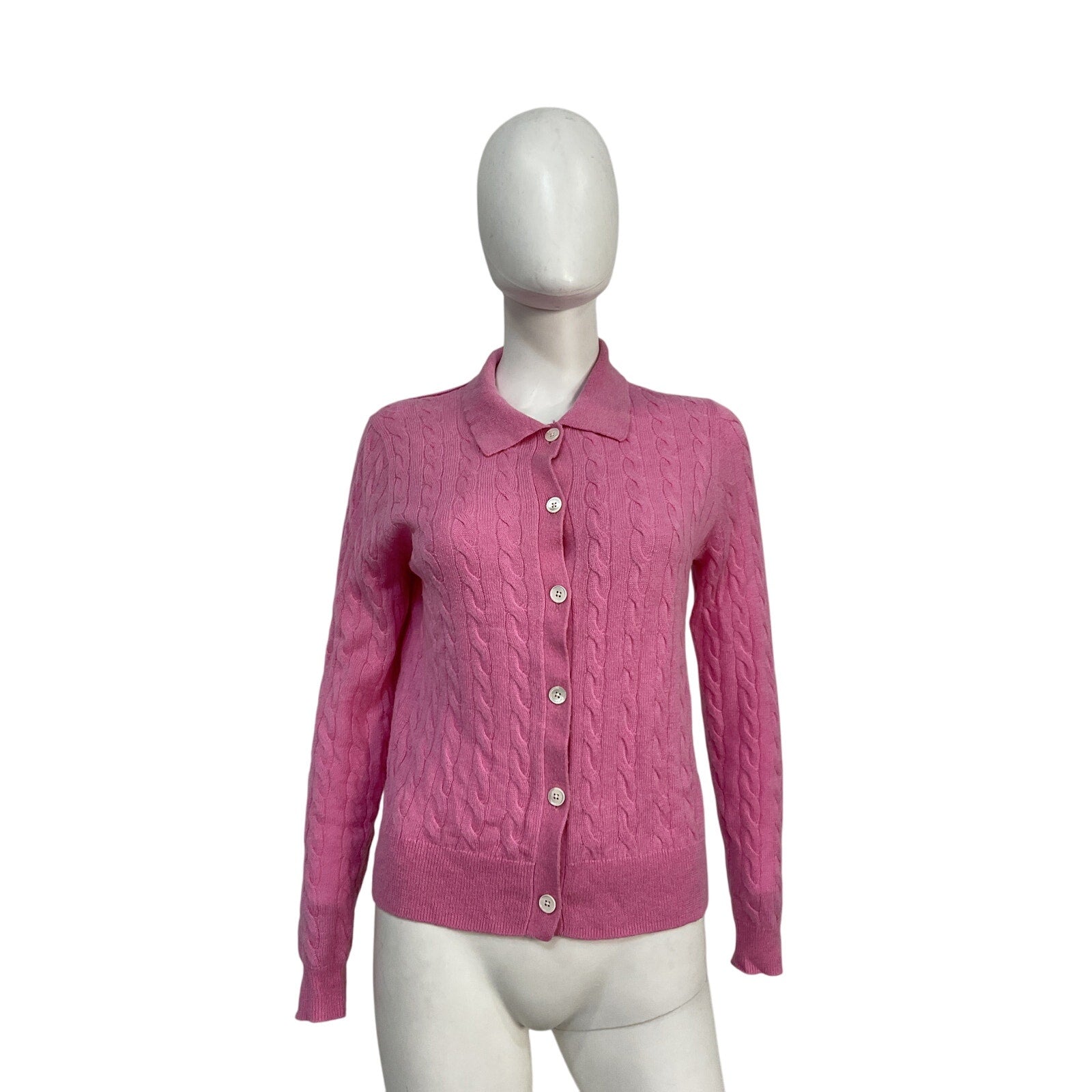 Alex Mill 'Mini' Pink Polyamide Cable Cardigan Size S