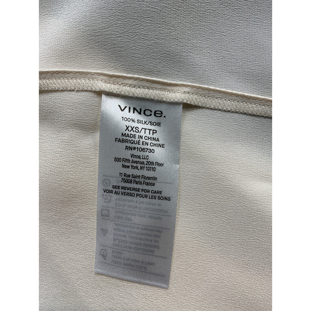 Vince 'Silk' Gold Long-Sleeve Blouse Size XXS