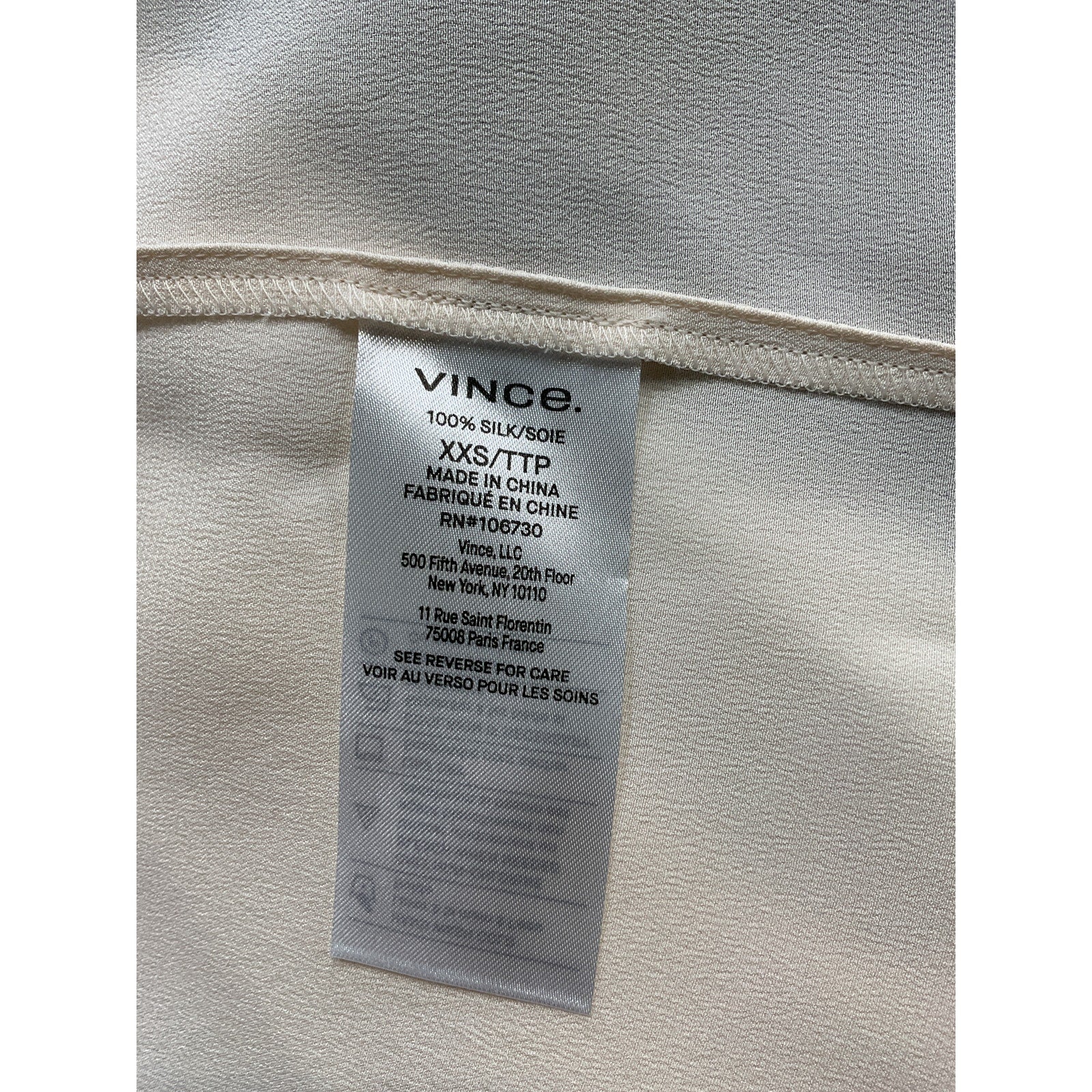 Vince 'Silk' Gold Long-Sleeve Blouse Size XXS