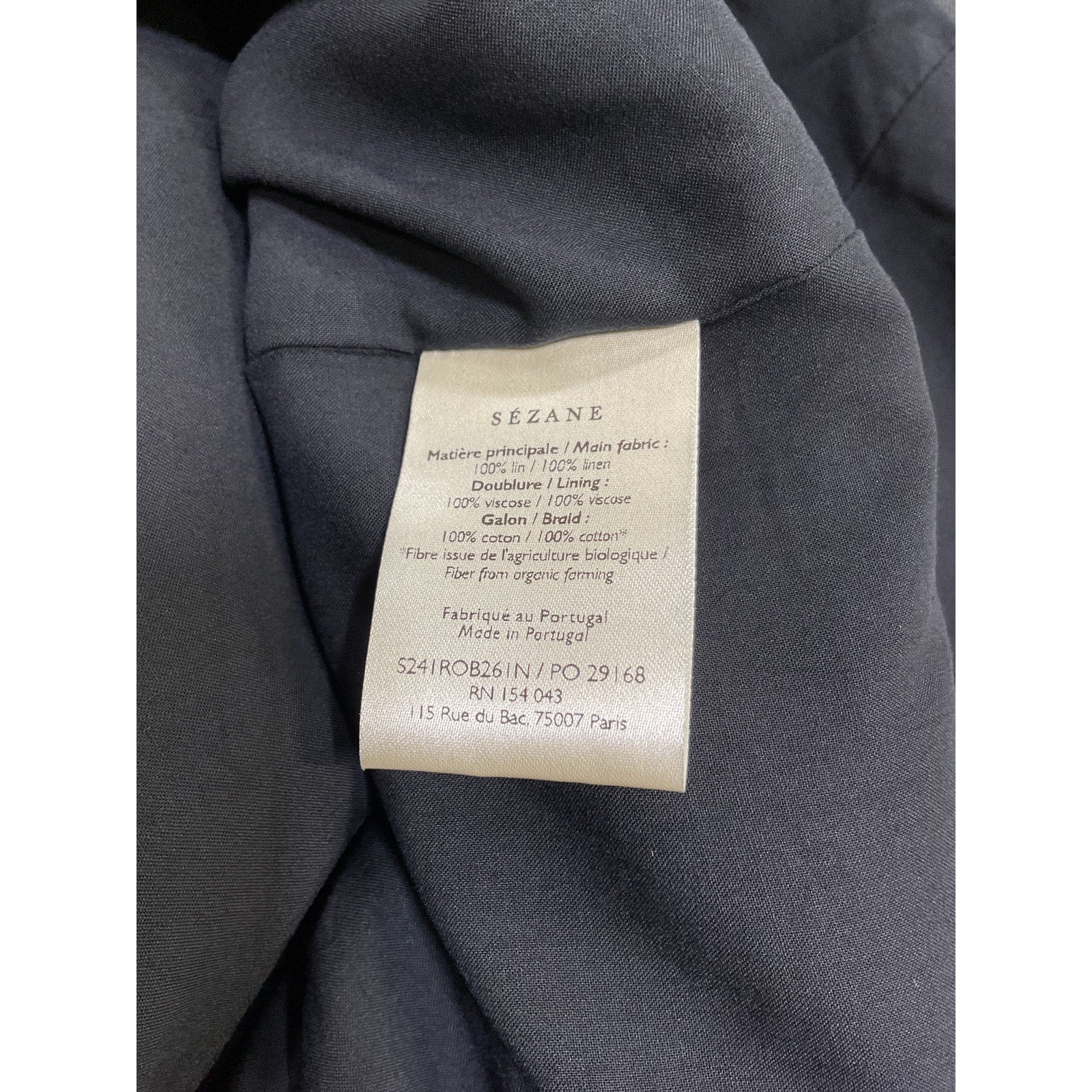 S�zane 'Giacomina' Black Linen Dress Size 36