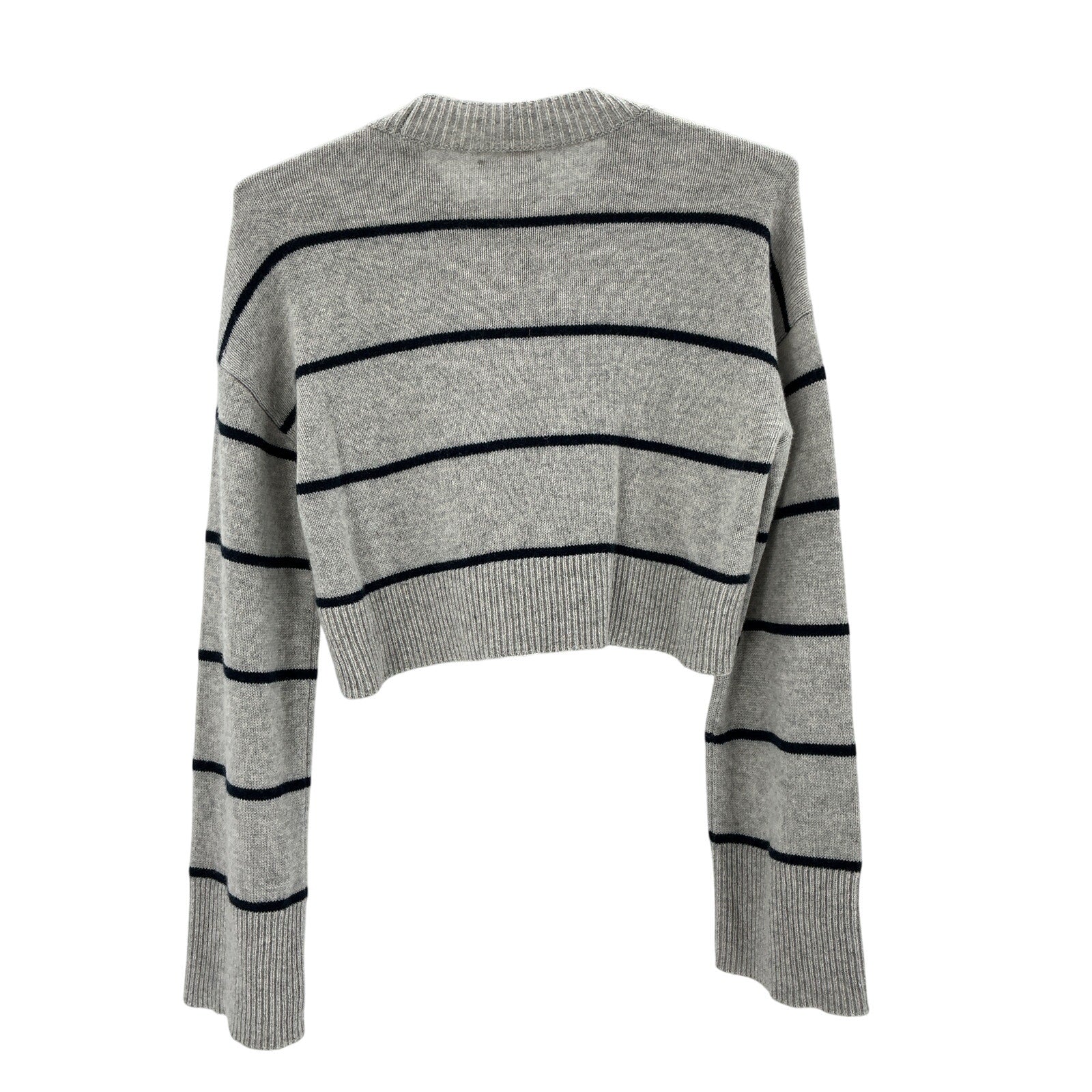 Reformation 'Paloma' Grey Cropped Cashmere Crew Sweater Size XS