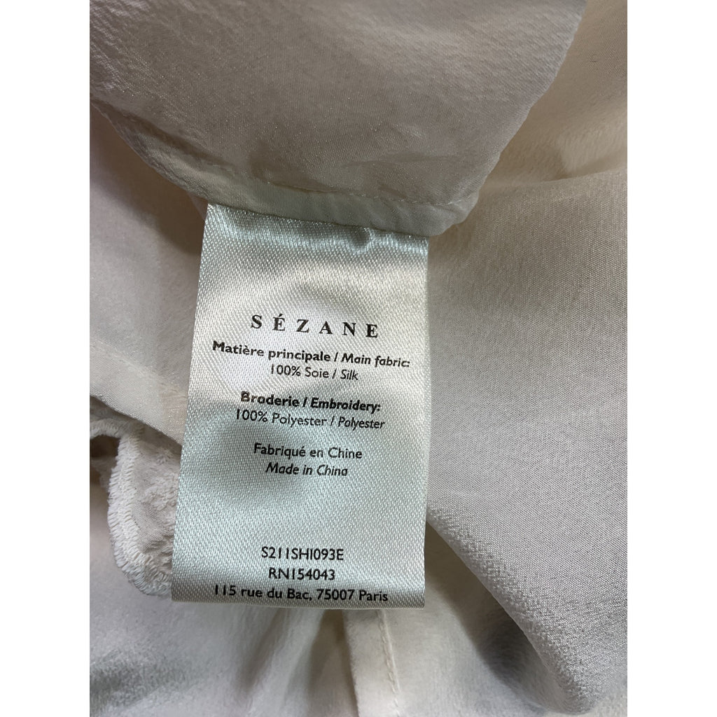 Sézane 'Chlo' Ivory Silk Shirt Size 4