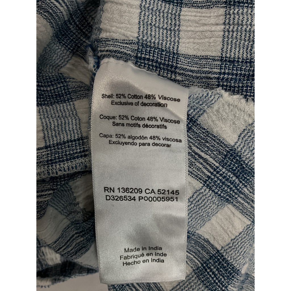Hatch 'The Nina' White Crinkle Plaid Dress Size 1