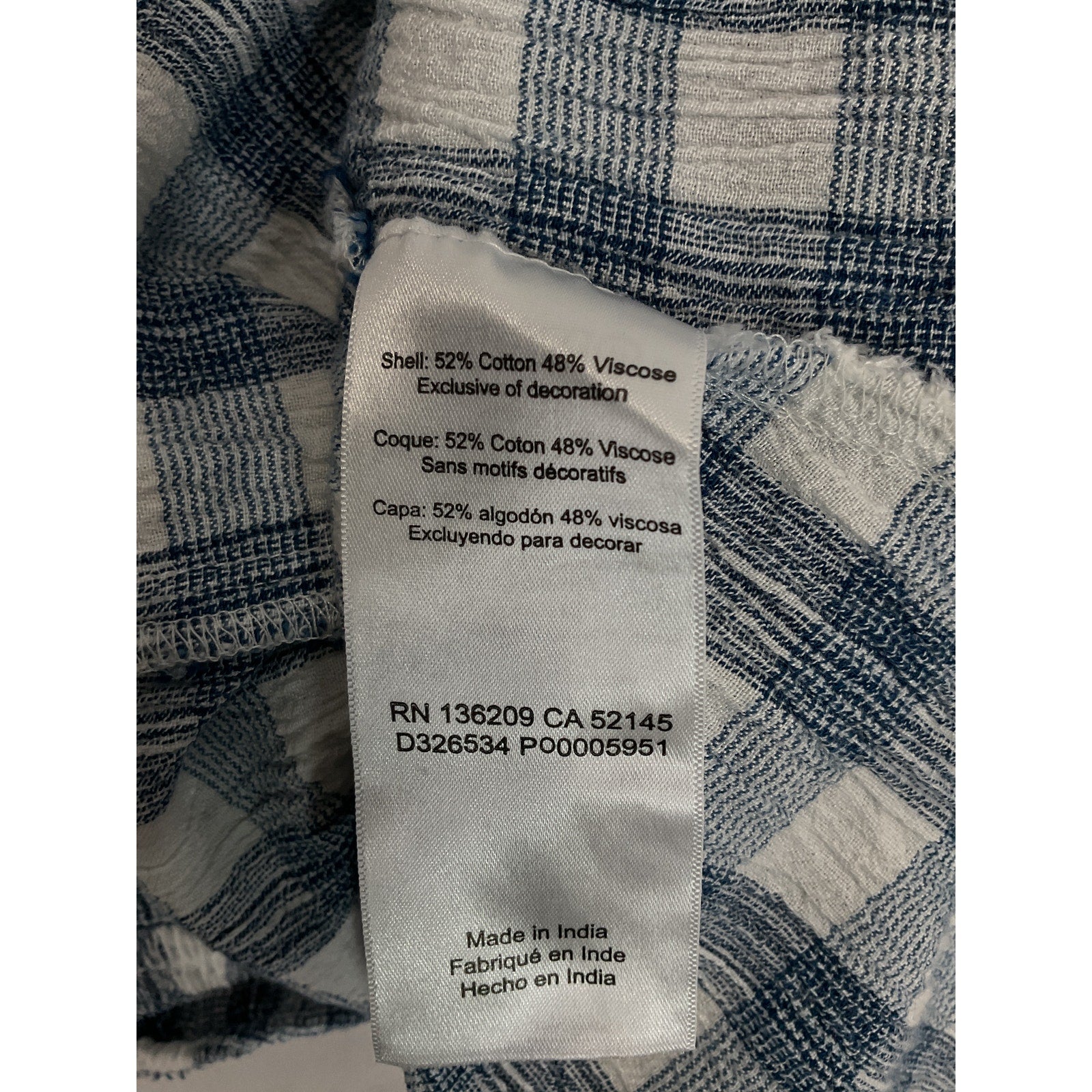 Hatch 'The Nina' White Crinkle Plaid Dress Size 1