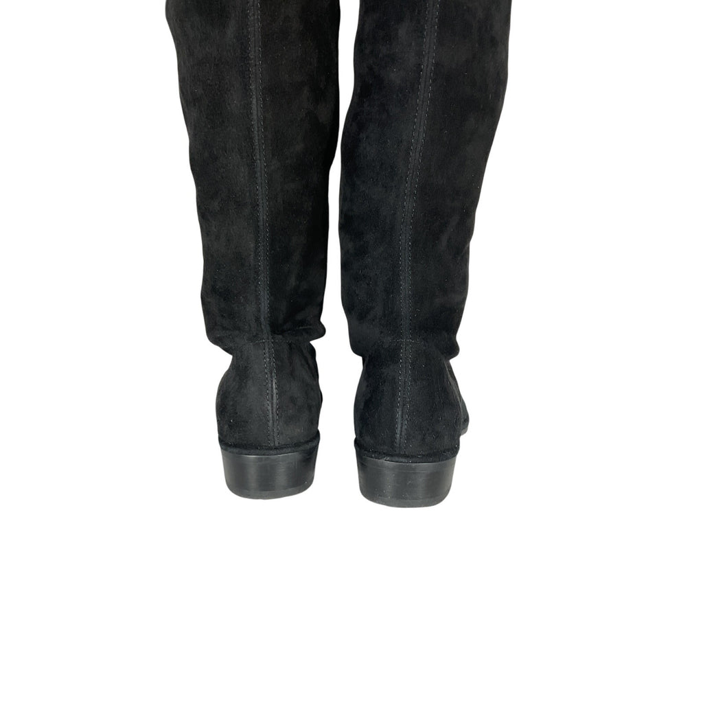 Stuart Weitzman 'Lowland' Black Leather Suede Thigh-High Boots Size 7.5