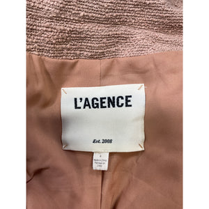 L'Agence 'Brooke' Tan Cotton Double Breasted Crop Blazer Size 4