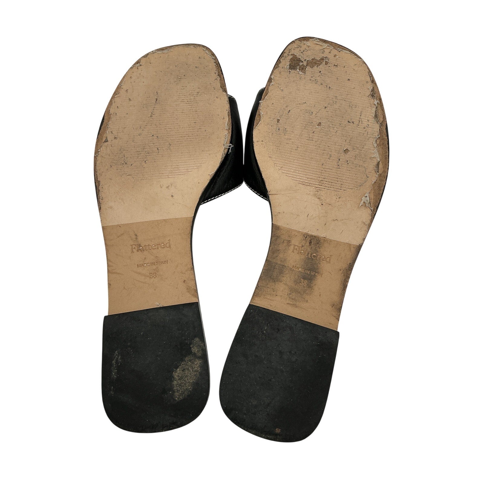 Flattered 'Mimi' Black Leather Sandal Size 38