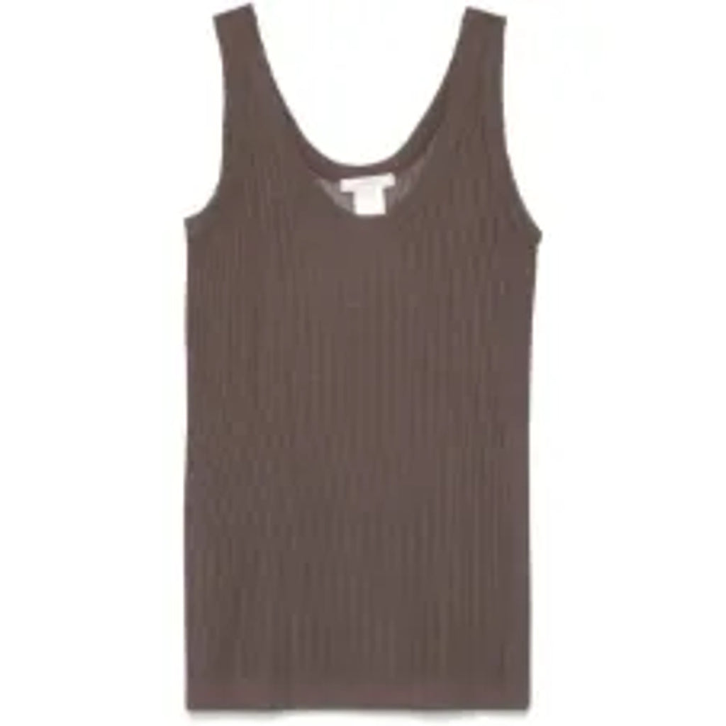 Lemaire Seamless Brown Viscose Ribbed Tank Top Size S