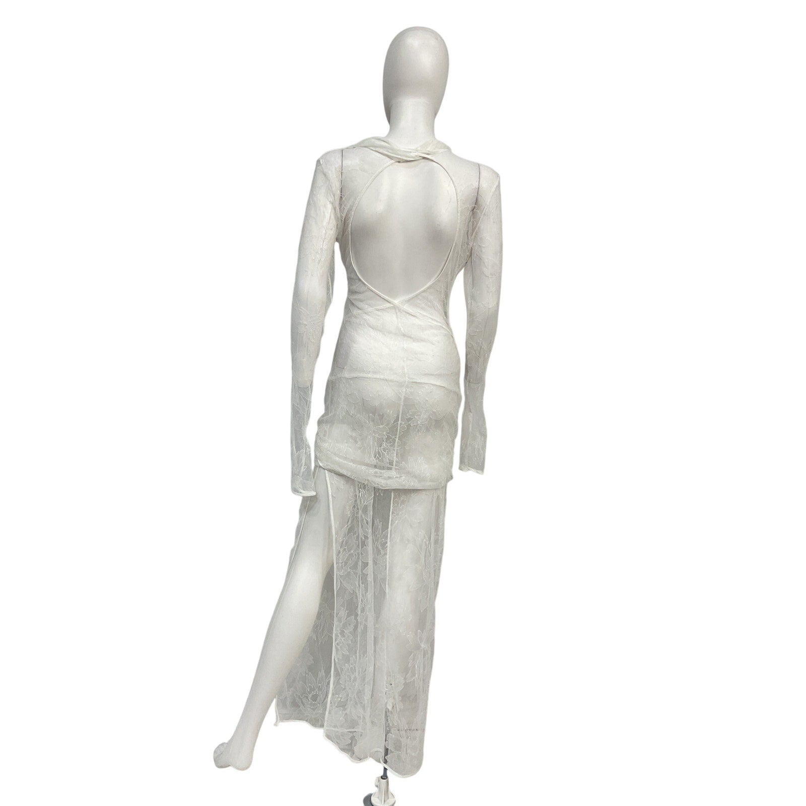 Jacquemus Le Papier 'La Robe Piombone' White Polyamide Maxi Dress Size 44
