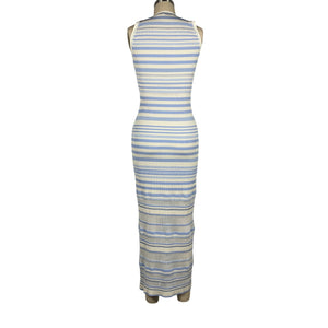 Simkhai Ribbed French Blue Stripe Ander Dress Size S