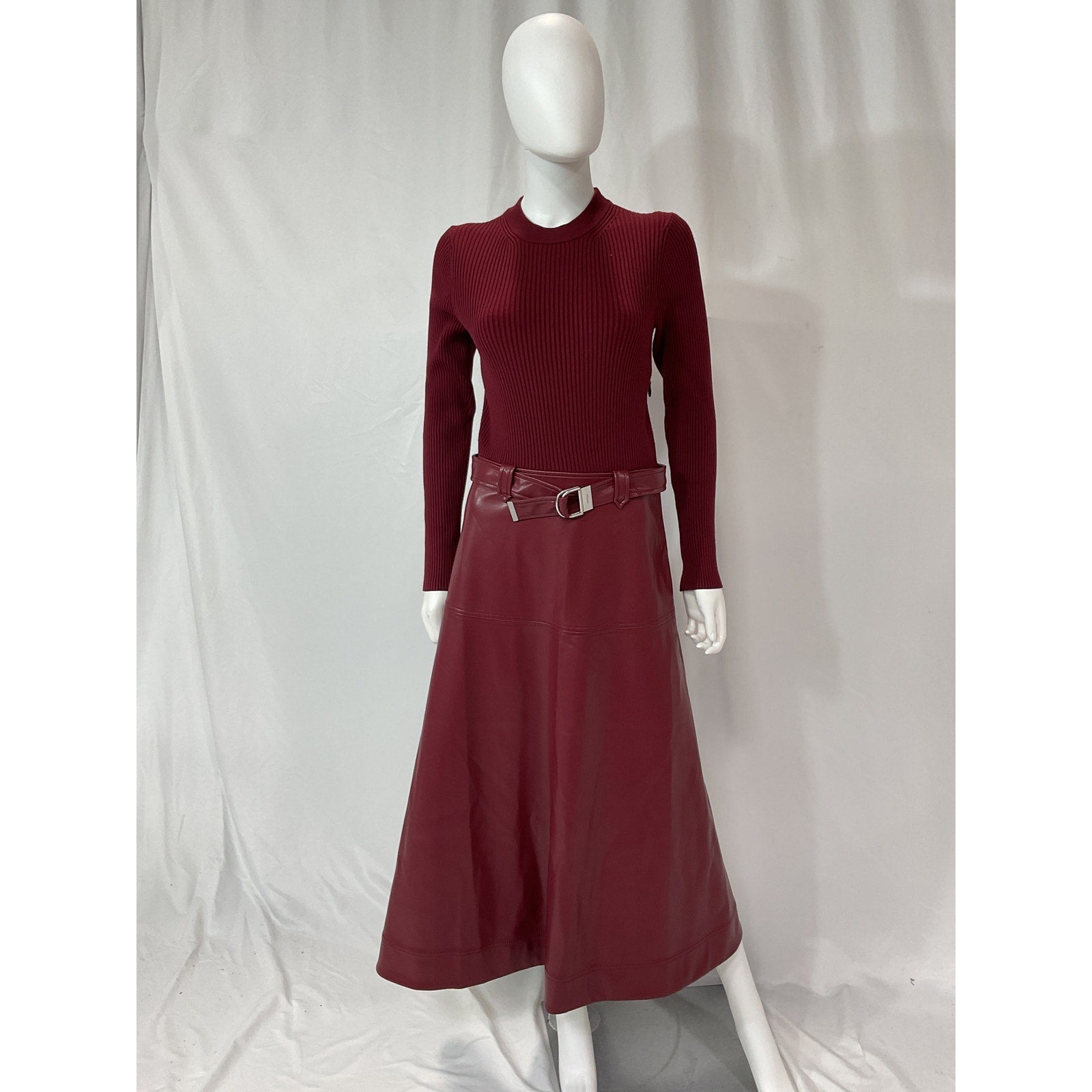 Simkhai 'Ulyssia' Red Mock Neck Long Sleeve Midi Dress Size S