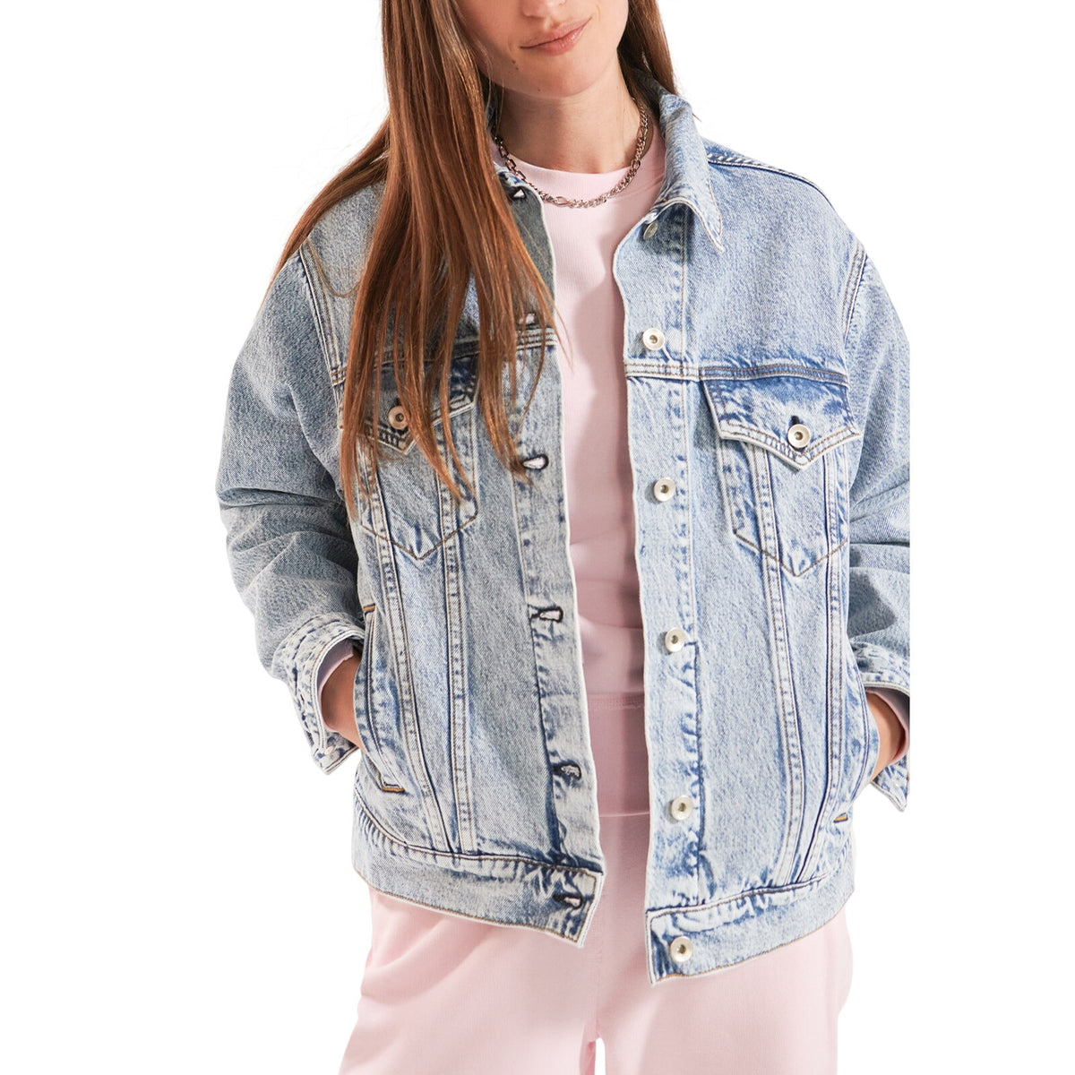 Rag & Bone Oversized Blue Denim Trucker Jacket Size XS