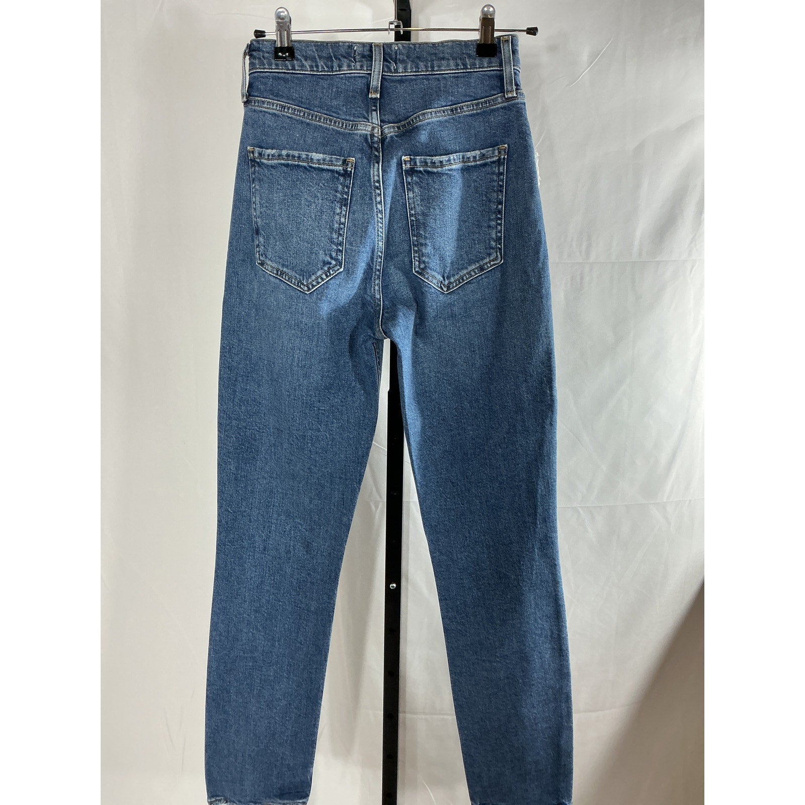Agolde 'Riley' Blue Cotton High Waist Narrow Leg Jeans Size 23