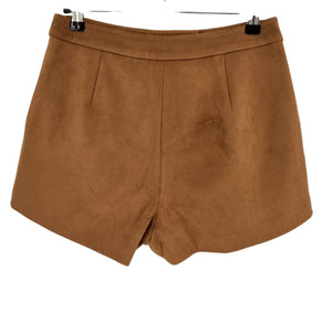 Astr The Label Faux Suede Brown Jude Shorts Size S