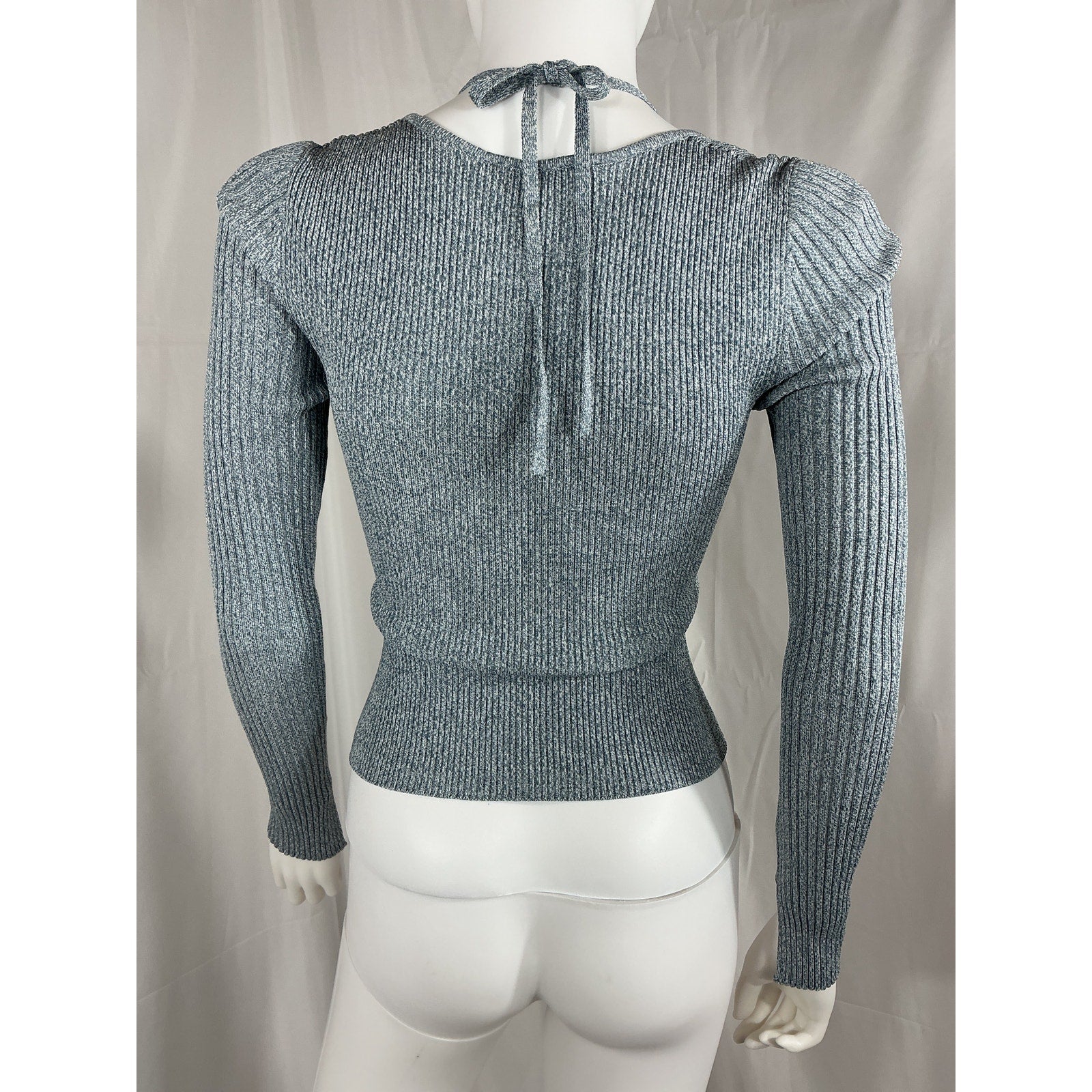 Simkhai 'Alexia' Gray Compact Rib Cut Out Sweetheart Top Size S