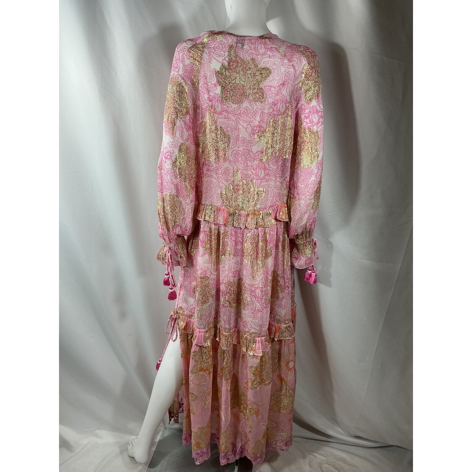 Hemant And Nandita 'Kaftan' Pink Viscose Dress Size S