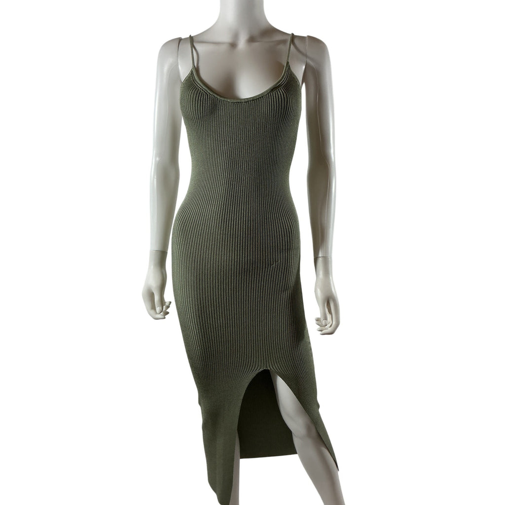 Lpa 'Karter' Green Rayon Knit Midi Dress Size S