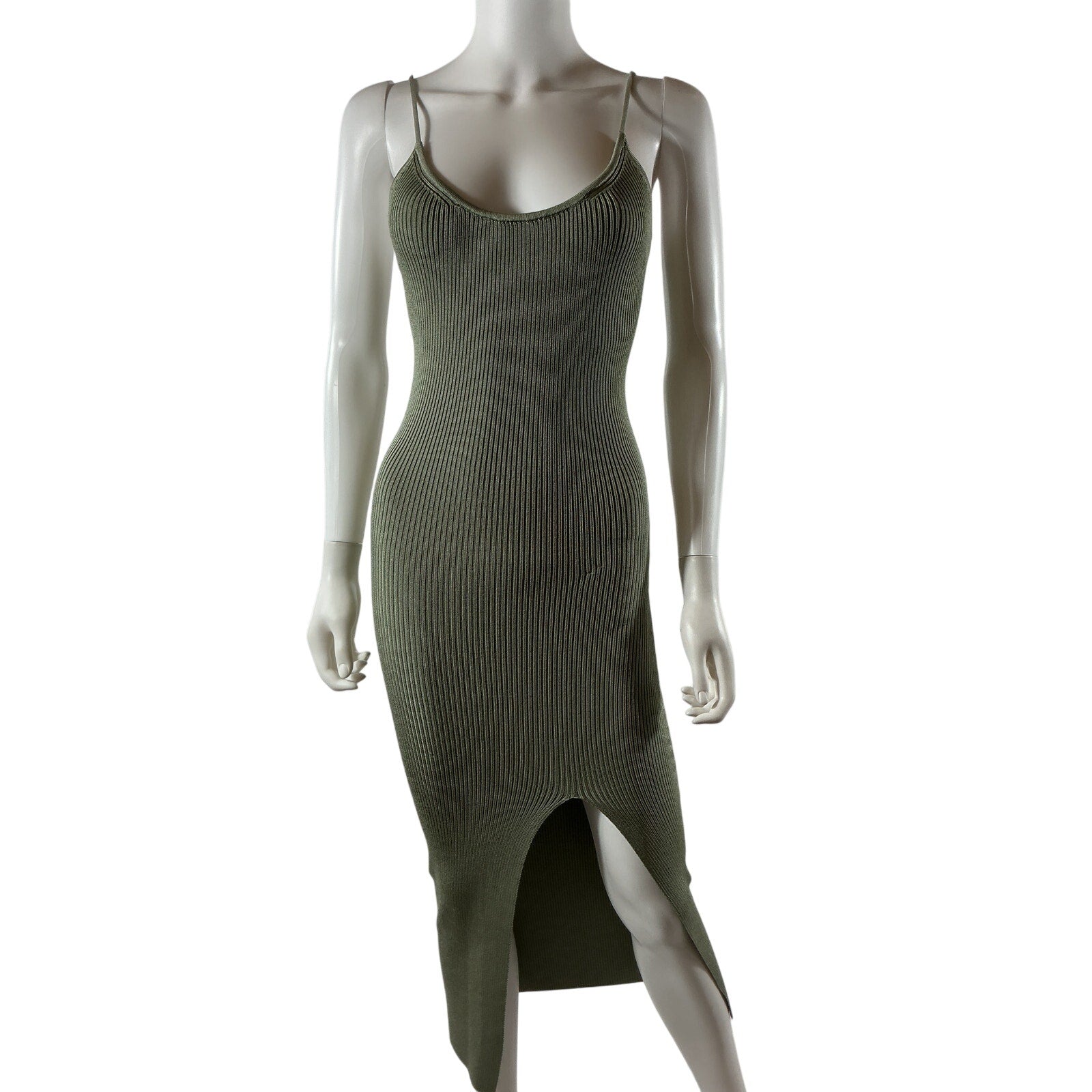 Lpa 'Karter' Green Rayon Knit Midi Dress Size S