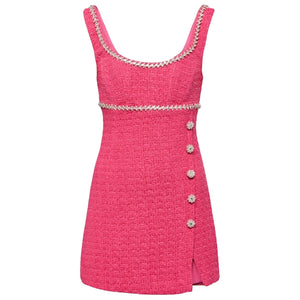 Self-Portrait 'Boucl�' Pink Polyester Mini Dress Size 6 - NWT