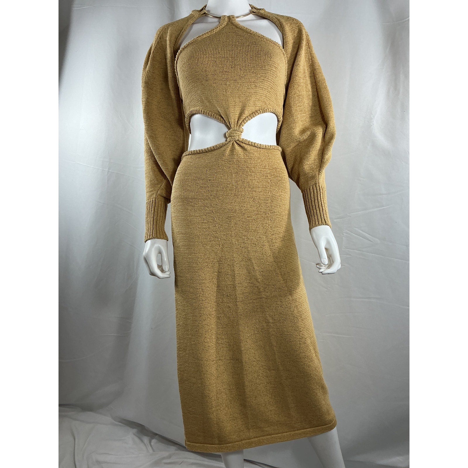 Cult Gaia 'Salima' Tan Cotton Knit Dress Size S