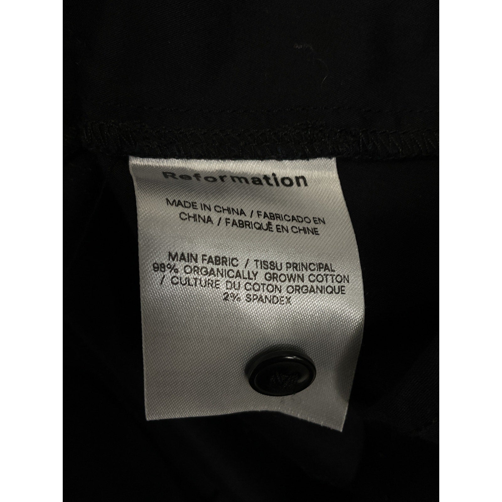 Reformation 'Derek' Black Top Size 2