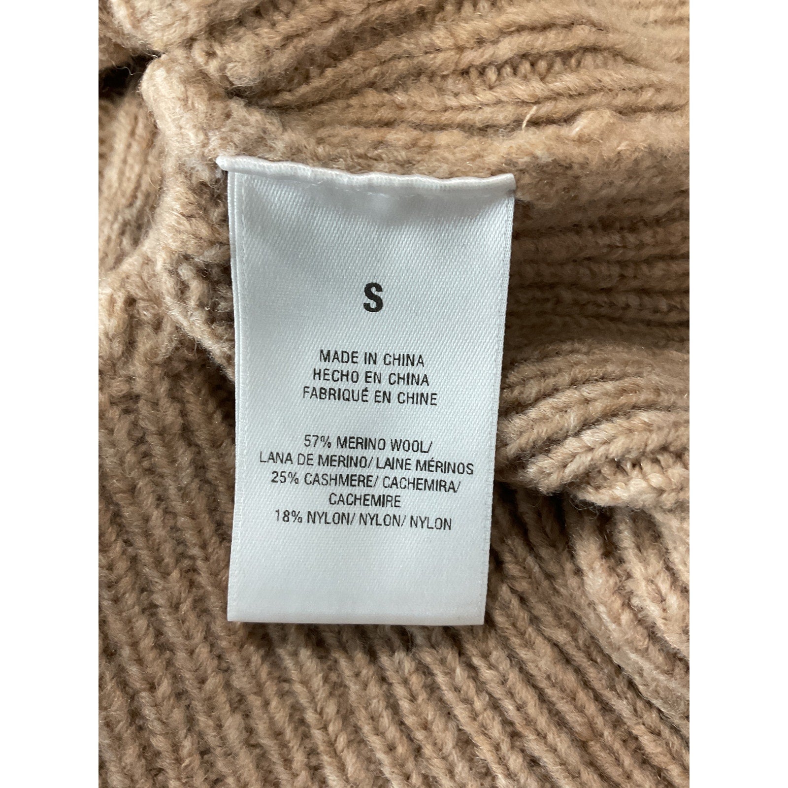 Favorite Daughter The Oversized Tan Wool Cable Sweater Size S / 1