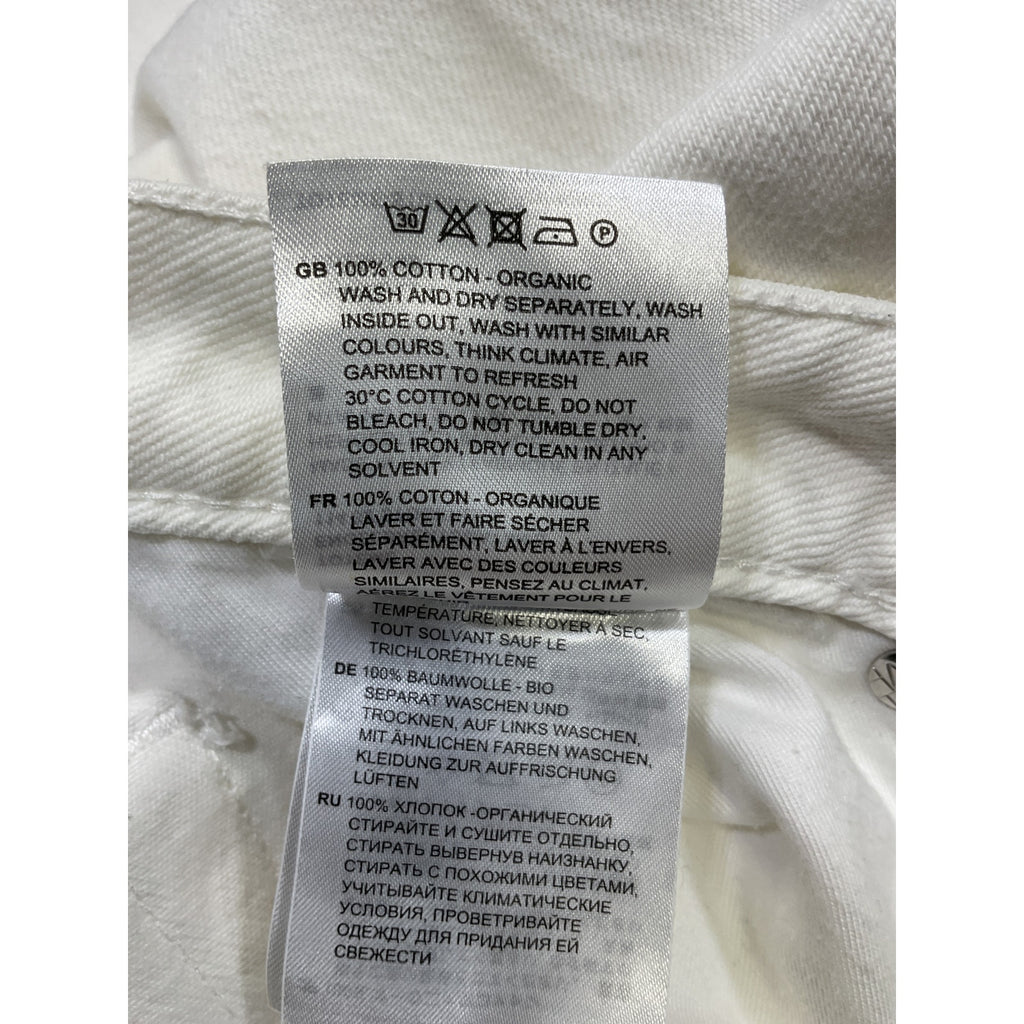 Toteme + Net Sustain Barrel White Cotton High-Rise Straight-Leg Organic Jeans Size 26