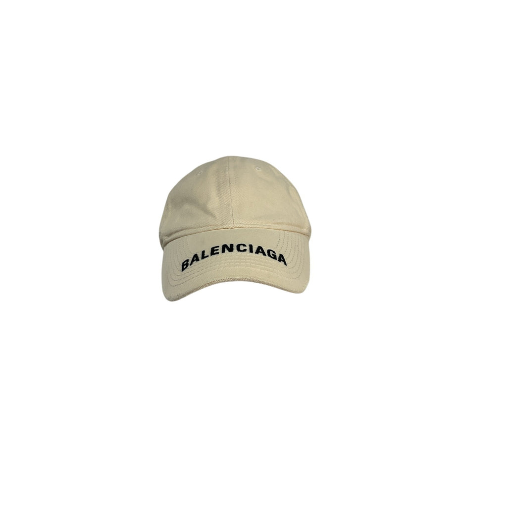 Balenciaga 'Logo' White Cotton Hat Size L